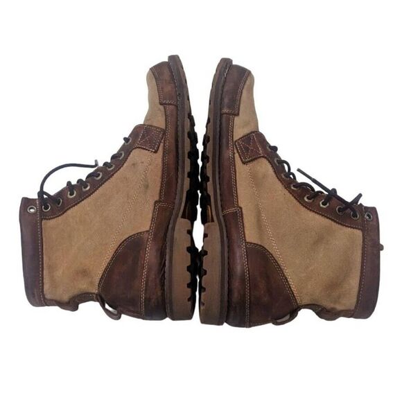 Timberland Earthkeeprs Smart Comfort Leather Canvas Boots Size 13 Brown Beige - Picture 5 of 8